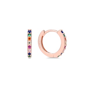 Luxent Sterling Zilver 925 Oorbellen met Veelkleurige Zirkonia in 18K Roségoud - Valarys