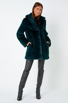 Faux Fur Longline Coat