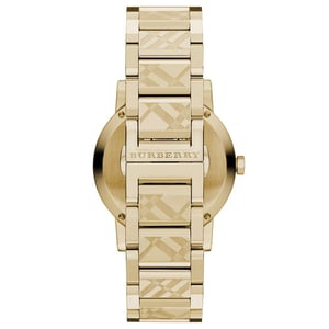 Burberry BU9038 The City Engraved Checked Gold Unisex-klocka
