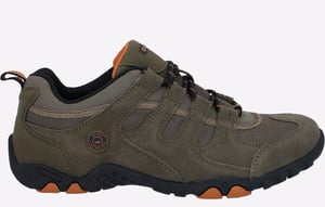 Hi-Tec Quadra II Suede Heren Wandelschoenen In Taupe/oranjebruin