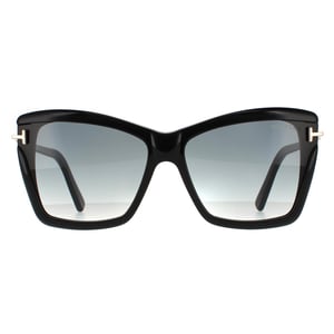 Tom Ford zonnebril leah ft0849 01b glanzende zwarte rookgradiënt