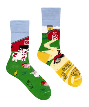 SPOX SOX - Mens & Ladies Mismatched Novelty Odd Socks - Farm