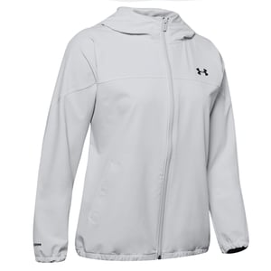 Under Armour Womens Woven Branded Full Zip Hoodie Grijs 1351794 014