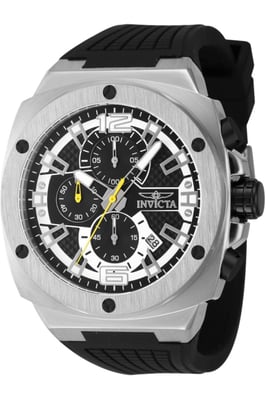 Invicta Racing 48161 Heren Horloge - Quartz Uurwerk - Roestvrij Staal met zwarte Wijzerplaat - 47mm