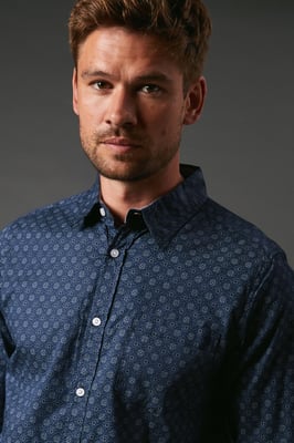 Tudor Tile Print Long Sleeve Shirt