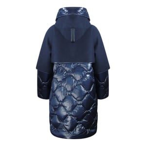 Parajumpers Joy Navy Blue Oversize Long Hooded Down Jacket