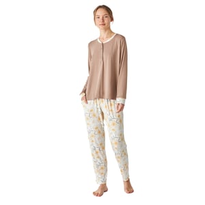 JJBEP1301 Bedrukte pyjama met lange mouwen voor dames