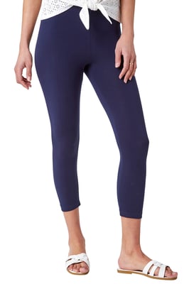 Elastic Waist Stretch Cropped Leggings