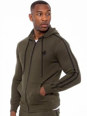 Huvtröja med dragkedja och tejp för herrar enzo designer menswear
