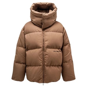 Off-White OW Race Canvas Camel Beige Puffer Down Jacket