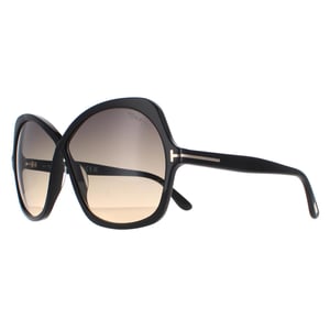 Tom Ford Butterfly Dam Glänsande Svart Rök Gradient Rosemin FT1013