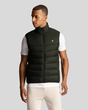 Lyle & Scott Gewatteerd Gilet in Olijf