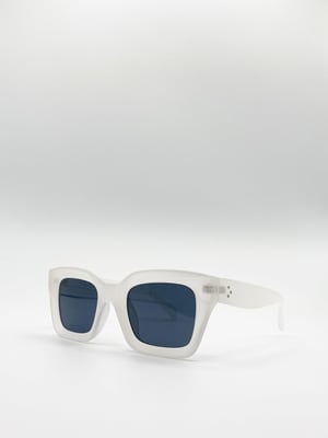 Oversized Matte Clear Frame Cat Eye Sunglasses