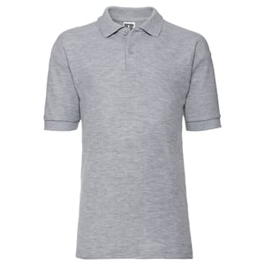 Russell Poloshirt van katoen voor kinderen (Lichte Oxford Heide)
