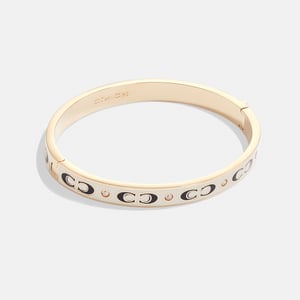 Kissing C Enamel Hinged Bangle
