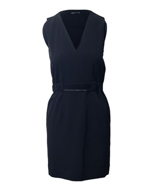 Balenciaga V-ringad klänning i svart triacetat