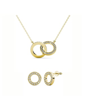Boucles d'oreilles Ophir - Doré et Cristal