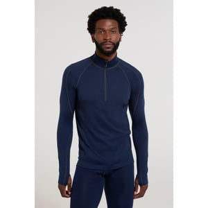 Mountain Warehouse Heren Asgard III Merino Wol Thermo Top (Donkerblauw)