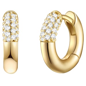 Hoop earring sterling silver yellow gold zirconia white Glanzstücke München