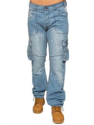 Enzo | heren Combat Denim jeans - Lichtblauw