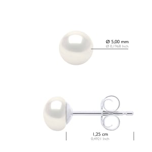 Örhängen - Silver 925 och äkta odlade sötvattenspärlor Knapp 5-6 mm