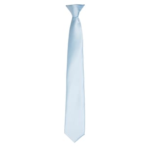 Premier Colours Mens Satin Clip Tie (Light Blue)
