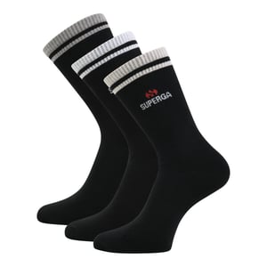 Superga Unisex Adult Ribbed Knitted Socks (Pack of 3) (Black)