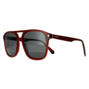 Polaroid Aviator Mens Brown Grey Polarized