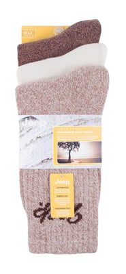 Womens Hiking Boot Socks | Jeep | Ladies Ribbed Outdoor Cushioned Socks with Reinforced Heel and Toe - Tan / Cream
