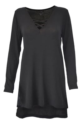 Lattice V Neck Tunic Top Dress