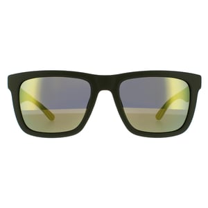 Lacoste Rectangle Mens Matte Green Green Mirror Sunglasses