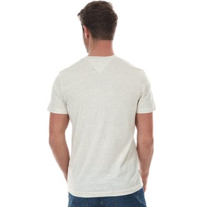 Tommy Hilfiger T-Shirt met logo in ton sur ton rechthoek voor heren, wit gemêleerd