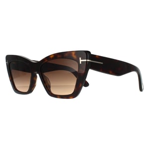 Tom Ford Cat Eye Dam Mörk Havanna Brun Gradient
