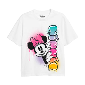Disney Meisjes Minnie Mouse Regenboog Fade T-shirt (Wit)