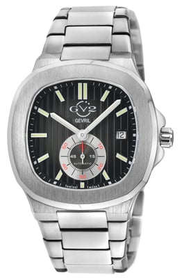 GV2 Potente Silver/Blue Dial Stainless Steel Swiss Automatic ETA 2895 Watch