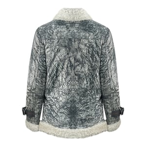 Parajumpers Haven Shearling Nine ijzergrijs leren jack