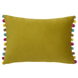 Paoletti Fiesta Velvet Pom Pom Trimmed Cushion Cover