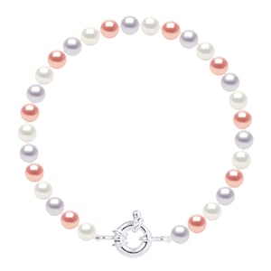 DIADEMA - Armband - Äkta sötvattenspärlor - Pastell Multicolour - Silver
