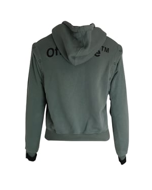 Off-White Hoodie med avtagbara ärmar i khaki bomull