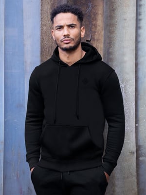 Enzo | Mens Pullover Hoodie Tracksuit Set - Black