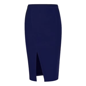 Blauw elektrisch kokerrok van imitatiemouflon