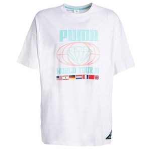 Puma x Diamond Supply Mens Tee Logo Casual Top Vit T-shirt 578232 02