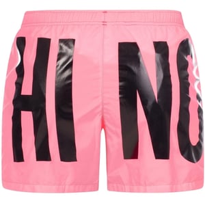 Moschino Brand Print Logo Bright Pink Short Swim Shorts