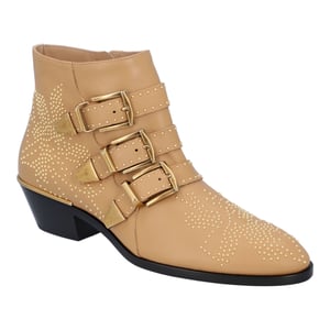 Chloé dames Susanna korte laarzen in beige leer