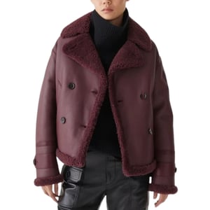 Belstaff Cedar Redwood Burgundy Sherling läderjacka