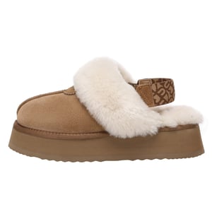 EVER AU Women Wagtail tofflor med avtagbar rem och plattform - Chestnut
