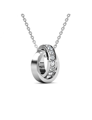 Circle Hoop-hänge - Silver och kristall