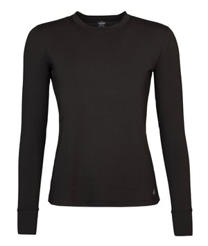 Ladies Thermal T Shirt | Heat Holders | Winter Long Sleeve T Shirt | Baselayer Top for Women - Black