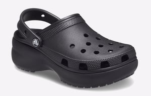 Crocs Kvinnors Classic Plattform Clog Svart
