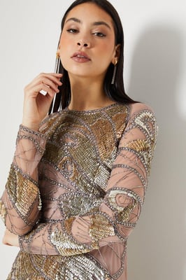 Premium Hand Embellished Maxi Dress